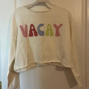moon & madison Cream Sweatshirt with Multicolor 'VACAY' Graphic